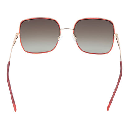 Sunglasses by Hugo Boss for women in and red featuring an opulent full-rim square frame design with a sophisticated red coloured frame finish and high-performance gradient category-3-dark-tint lens.