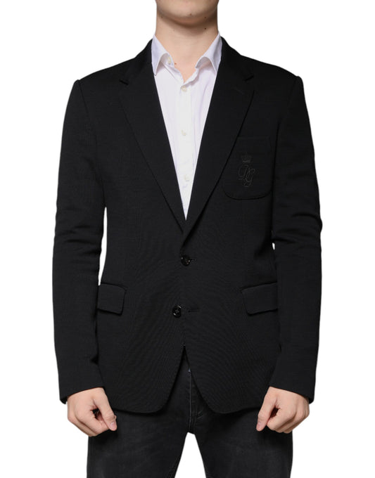 Dolce & Gabbana Men's Single Breasted Virgin Wool & Nylon Blazer - Black