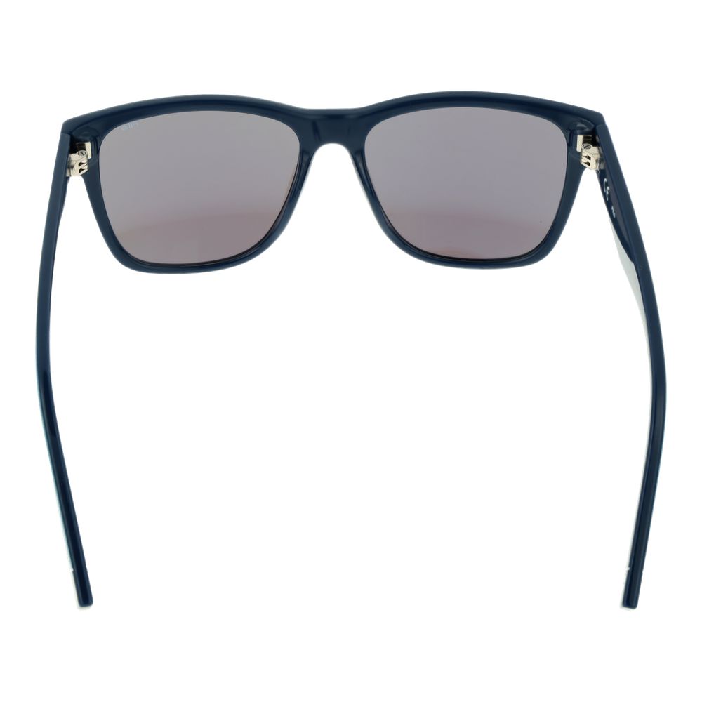 Sunglasses by Fila for men in plastic and blue featuring an opulent full-rim square frame design with a sophisticated blue coloured frame finish and high-performance mirrored category-3-dark-tint lens.