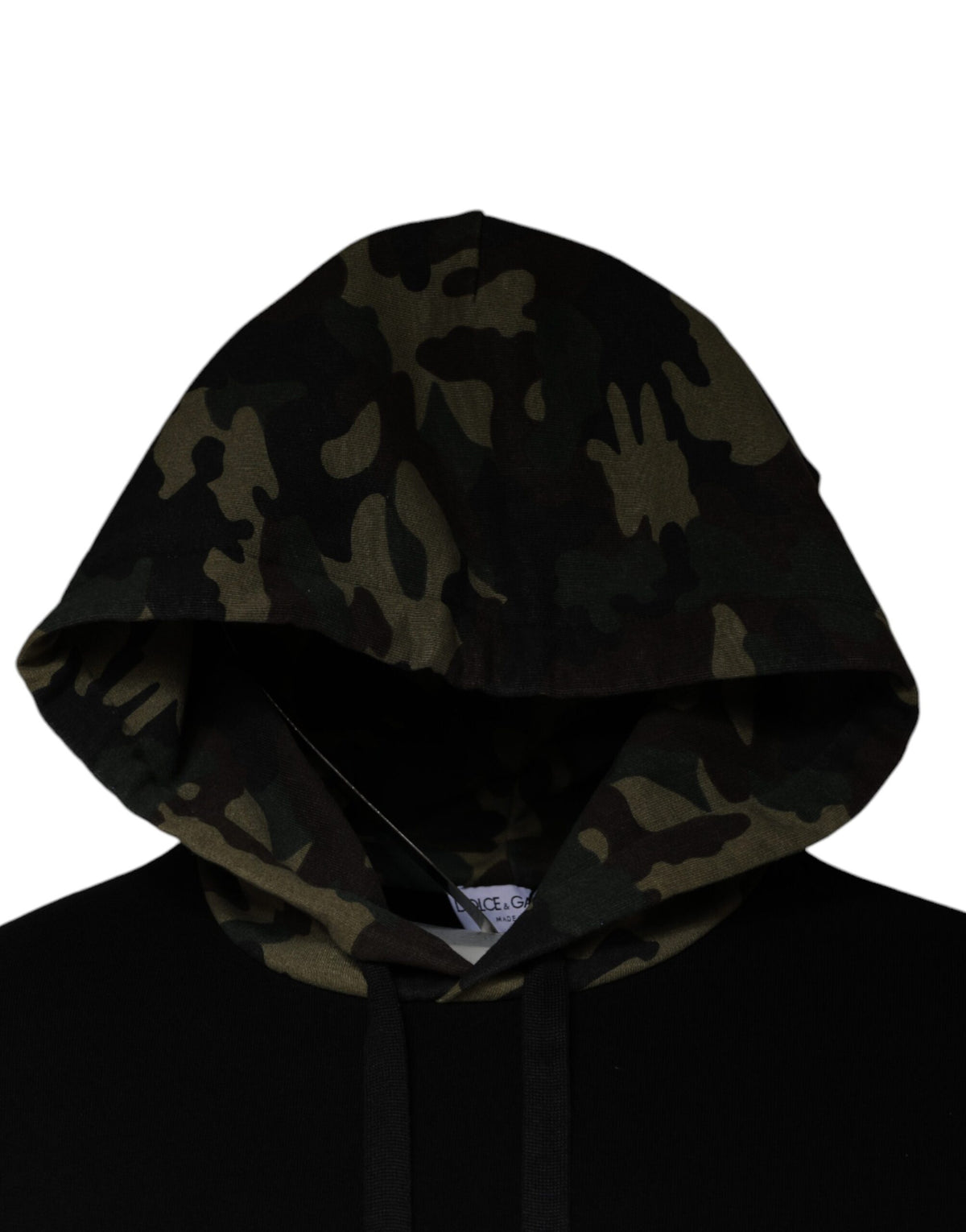 Dolce & Gabbana Men's Cotton Sweatshirt Hoodie - Black Camouflage