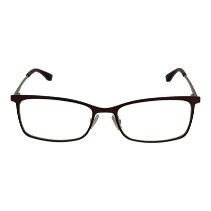 Eyeglasses Frames by Hugo Boss for women in and burgundy showcases a refined silhouette, detailed with a burgundy coloured frame finish and a sophisticated full-frame frame design.