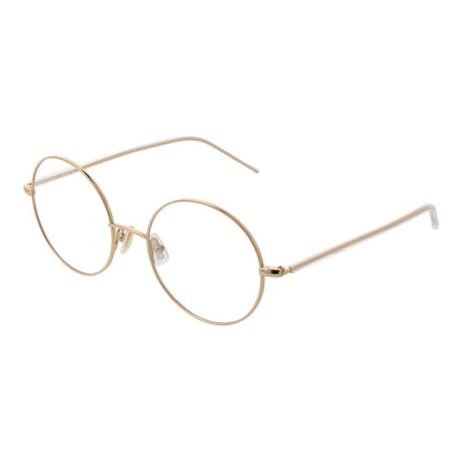 Eyeglasses Frames by Hugo Boss for women in gold showcases a reflective silhouette, artfully incorporating a sophisticated gold coloured frame with a distinct full-frame frame design.
