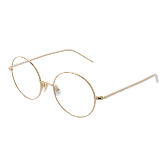 Eyeglasses Frames by Hugo Boss for women in gold showcases a reflective silhouette, artfully incorporating a sophisticated gold coloured frame with a distinct full-frame frame design.