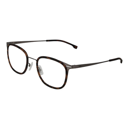 Eyeglasses Frames by Hugo Boss for men in brown showcases a reflective silhouette, artfully incorporating a sophisticated brown coloured frame with a distinct full-frame frame design.