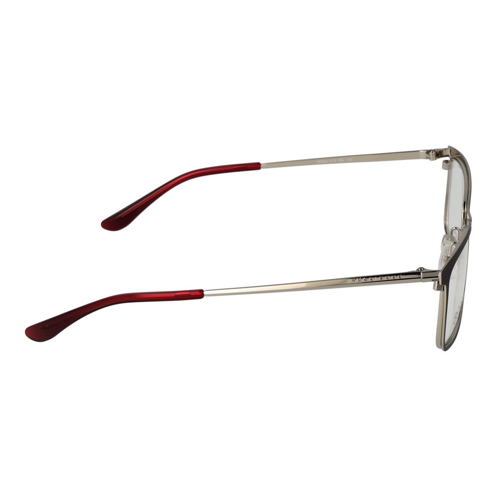 Eyeglasses Frames by Hugo Boss for women in burgundy features an refined silhouette, showcasing the refined burgundy coloured frame and sophisticated full-frame frame design.