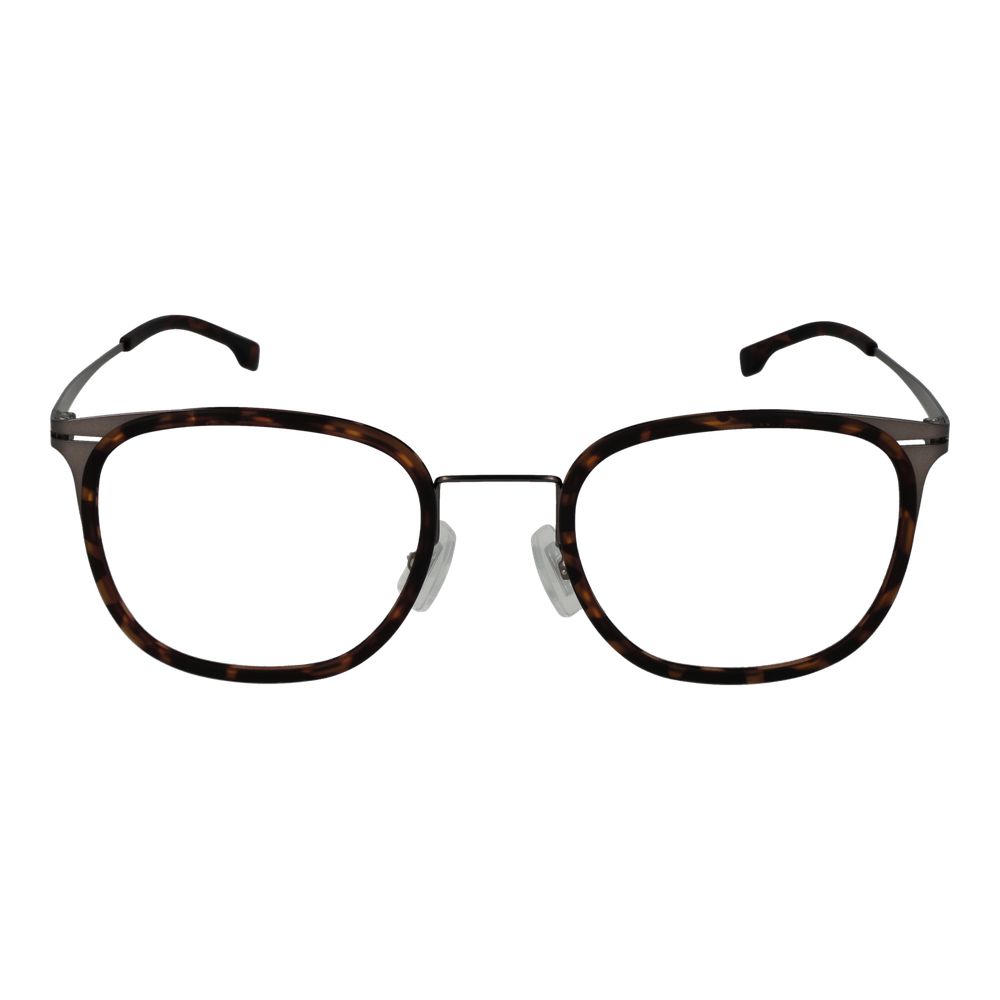 Eyeglasses Frames by Hugo Boss for men in brown features an refined silhouette, showcasing a sophisticated brown coloured frame and refined full-frame frame design for a refined look.