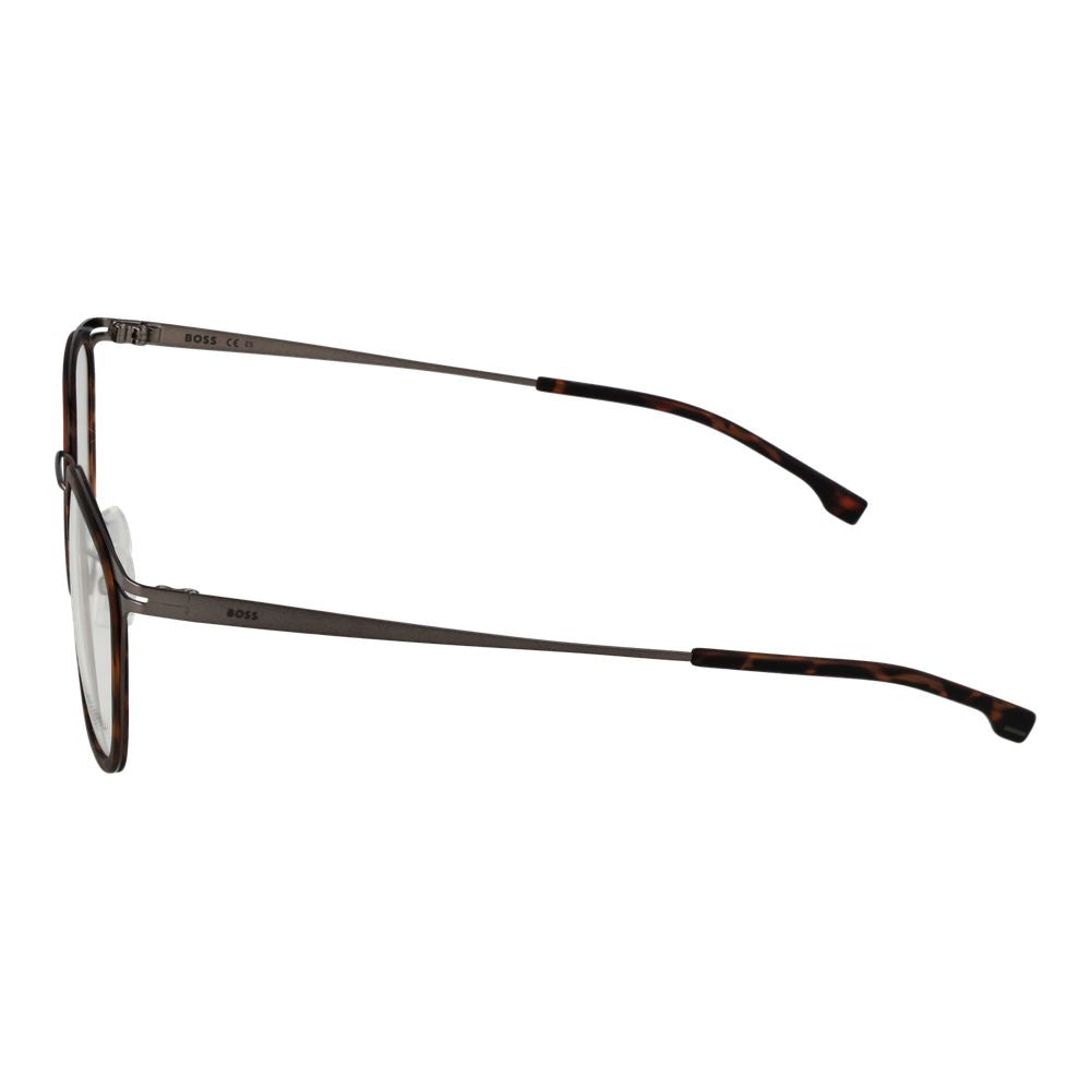 Eyeglasses Frames by Hugo Boss for men in brown showcases a refined full-frame frame design with a refined brown coloured frame finish for a refined and sophisticated look.