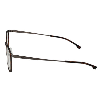 Eyeglasses Frames by Hugo Boss for men in brown showcases a refined full-frame frame design with a refined brown coloured frame finish for a refined and sophisticated look.