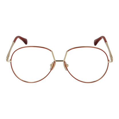 Eyeglasses Frames by Max Mara for women in orange showcases a reflective silhouette, artfully incorporating a sophisticated orange coloured frame with a distinct full-frame frame design.