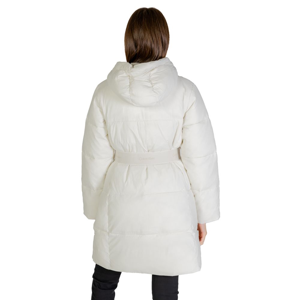 Jacket by Calvin Klein Jeans for women in nylon cream features an utilitarian silhouette with a refined , showcasing sophisticated for an utilitarian aesthetic.