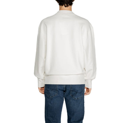 Sweater by Calvin Klein Jeans for men in stretch polyester cotton white showcases a downtown chic silhouette, artfully finished with a downtown chic and for a sophisticated, high-end look.