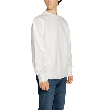 Sweater by Calvin Klein Jeans for men in stretch polyester cotton white showcases a downtown chic silhouette, artfully finished with a downtown chic and for a sophisticated, high-end look.