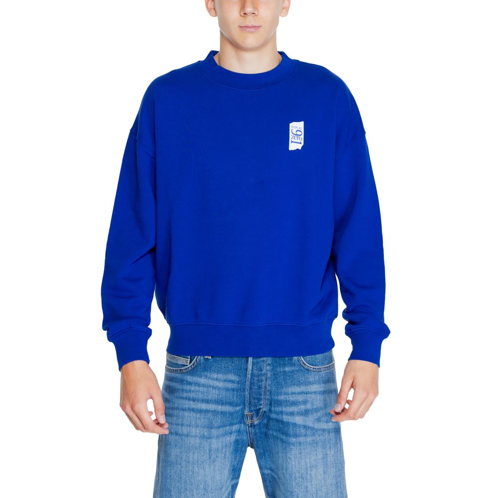 Sweater by Replay for men in cotton blue features an tactile silhouette, showcasing a sophisticated and tactile for a refined finish.