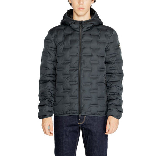 Jacket by Replay for men in polyester blue showcases a contemporary silhouette, detailed with a contemporary and premium for a sophisticated finish.