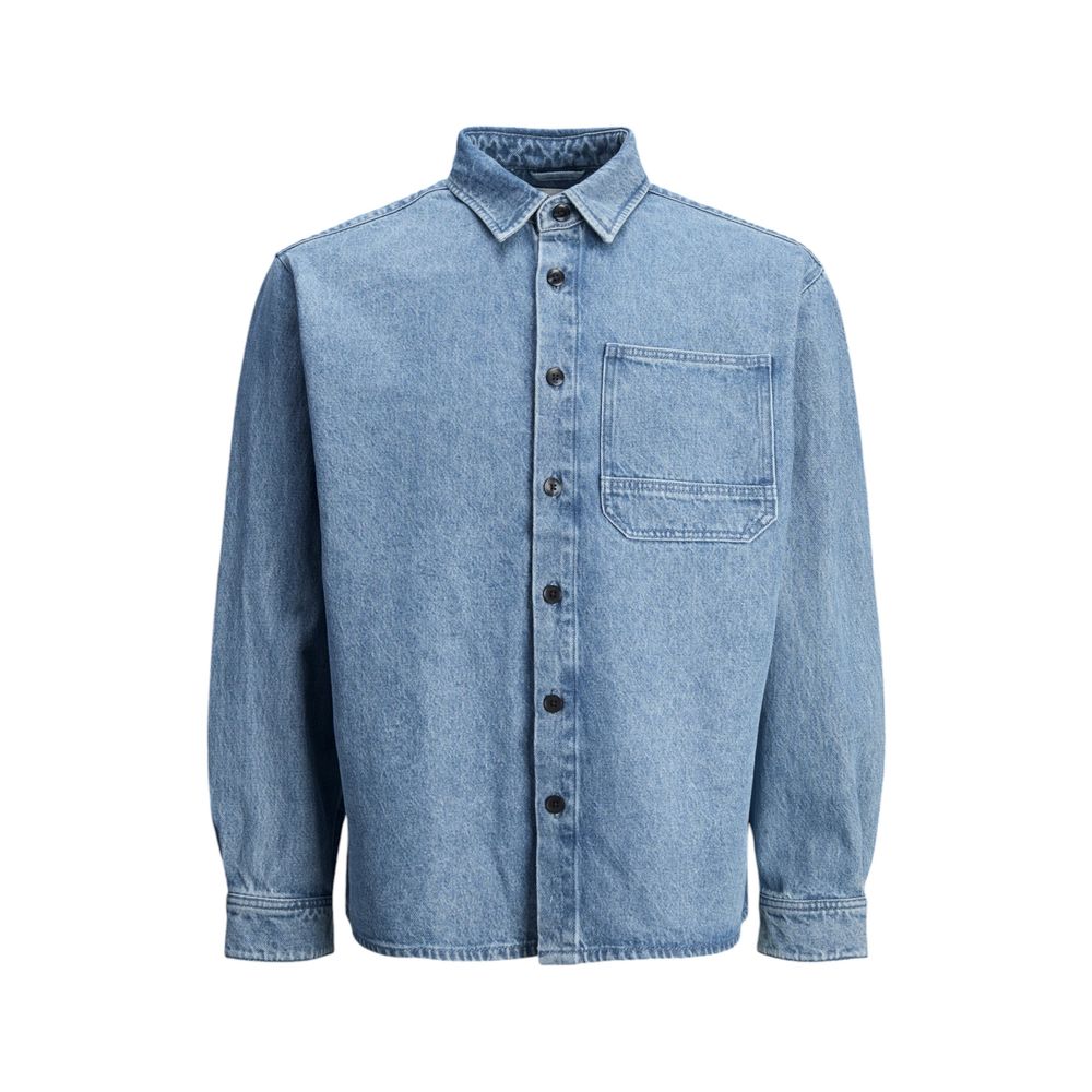 Shirt by Jack Jones for men in cotton light-blue showcases a sublime silhouette, artfully detailed with a sublime and for a sophisticated, sublime finish.