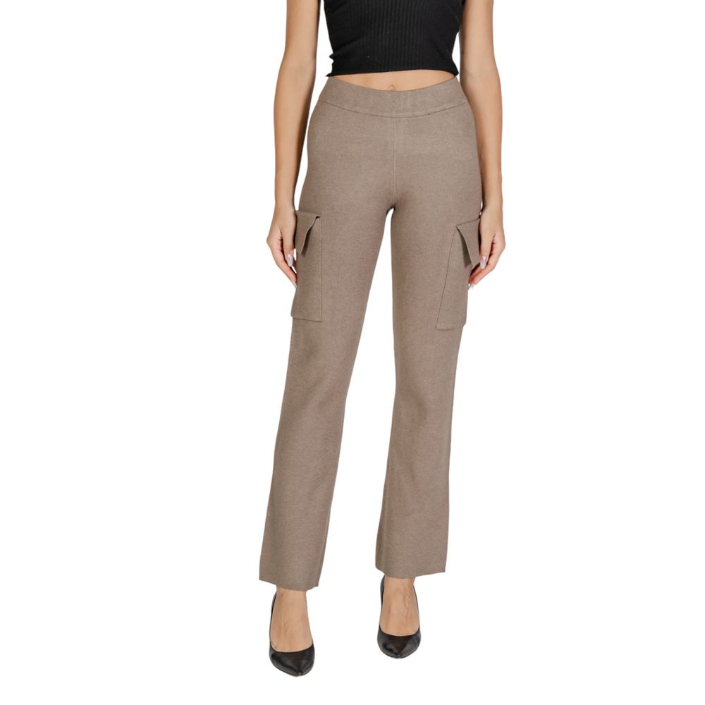 Pants by Vila Clothes for women in polyamide polester viscose beige features a sleek silhouette with a sleek bootcut & slim, a refined long, and a sophisticated finish.
