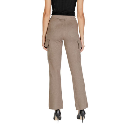 Pants by Vila Clothes for women in polyamide polester viscose beige showcases a unrivaled comfort silhouette, featuring a bootcut & slim cut and long with a for a unrivaled comfort and refined aesthetic.