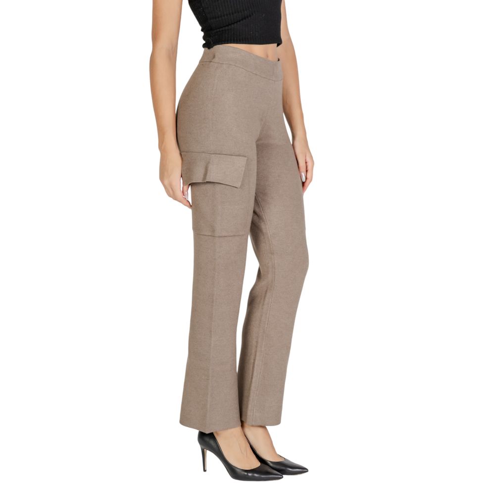 Pants by Vila Clothes for women in polyamide polester viscose beige features a utilitarian bootcut & slim with a utilitarian long and to create a sophisticated, premium look.