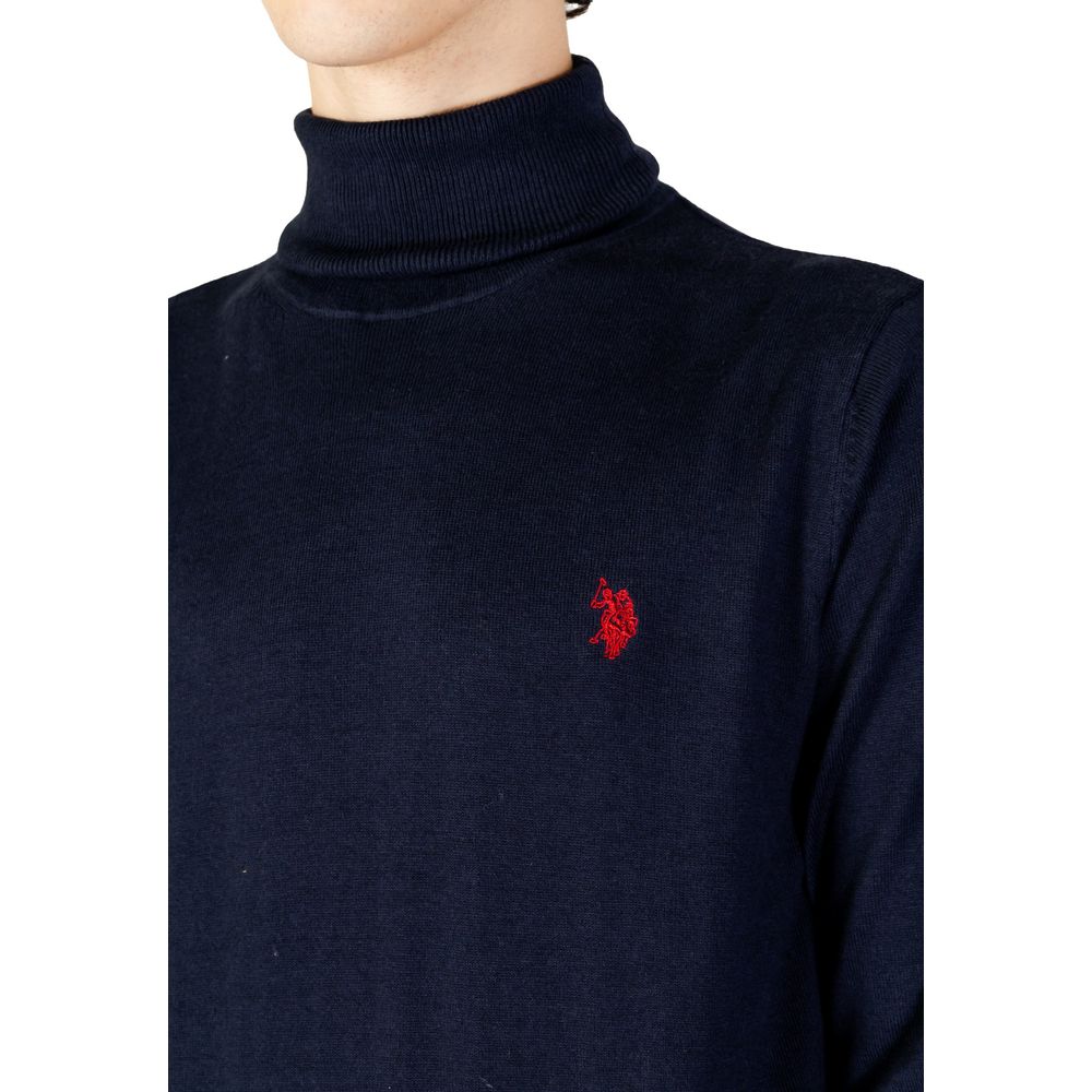 Sweater by U.S. POLO ASSN. for men in cashmere cotton blend blue showcases a downtown chic silhouette, artfully finished with a downtown chic and for a sophisticated, high-end look.