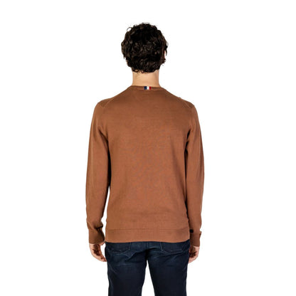 Sweater by U.S. POLO ASSN. for men in cashmere cotton blend beige features an tactile silhouette, showcasing a sophisticated and tactile for a refined finish.