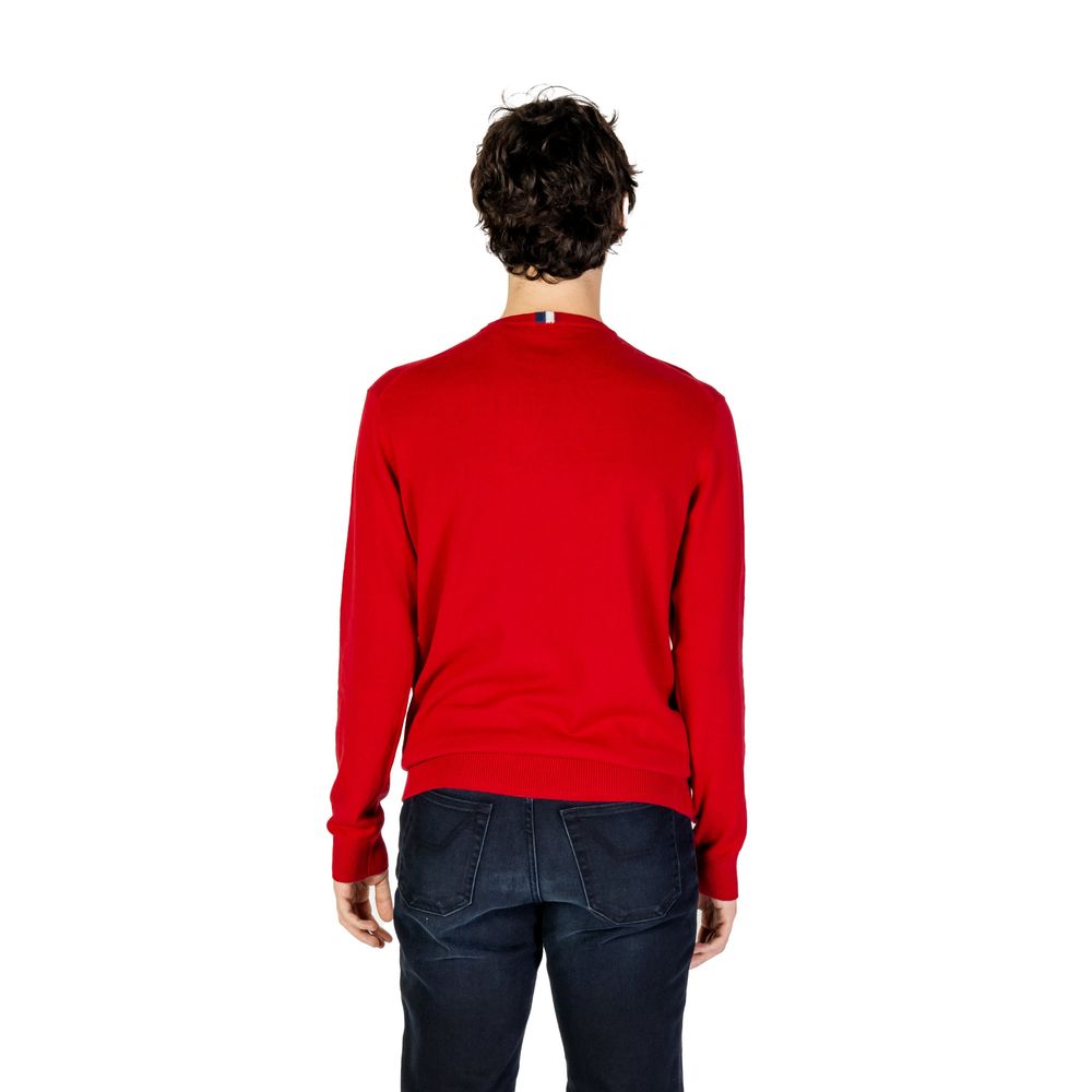 Sweater by U.S. POLO ASSN. for men in cashmere cotton blend red features an polished silhouette, showcasing refined and a sophisticated for a truly polished finish.