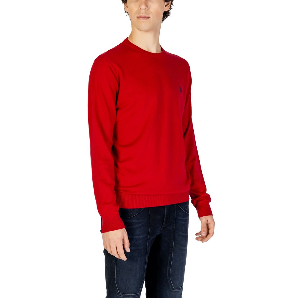 Sweater by U.S. POLO ASSN. for men in cashmere cotton blend red showcases a downtown chic silhouette, artfully finished with a downtown chic and for a sophisticated, high-end look.