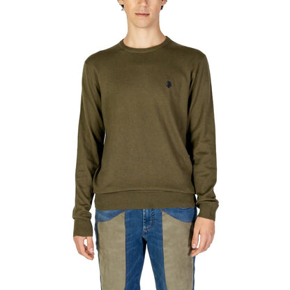 Sweatshirt by U.S. POLO ASSN. for men in cashmere cotton blend green features a unrivaled silhouette with a refined crew neckline and unrivaled detailing for a sophisticated look.
