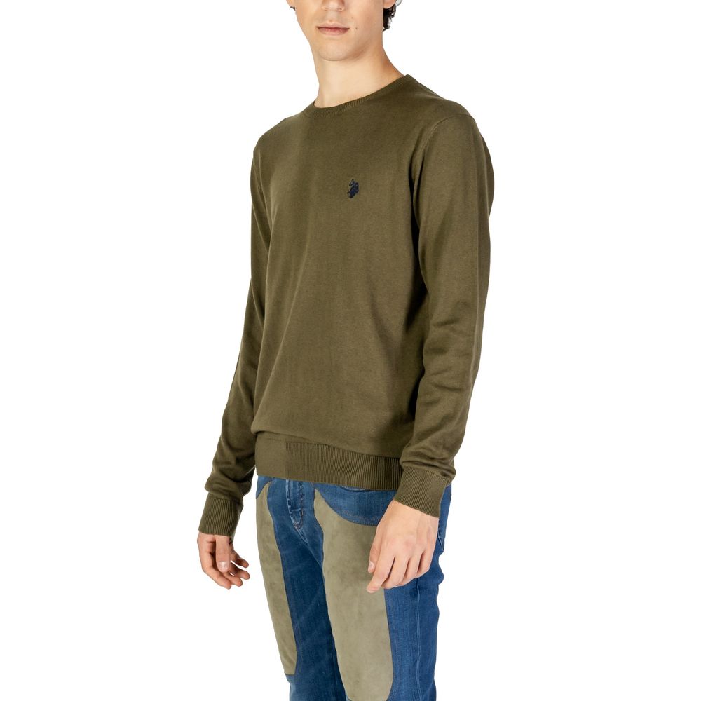 Sweatshirt by U.S. POLO ASSN. for men in cashmere cotton blend green presents a smart casual silhouette, featuring a smart casual crew neckline and for a sophisticated look.
