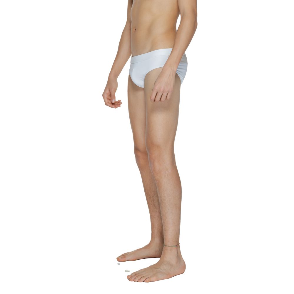 Swim Briefs by Calvin Klein for men in stretch polyamide white features a sleek silhouette from the Men's Stretch Polyamide Swim Briefs collection, showcasing a sleek cut designed for a sleek fit.