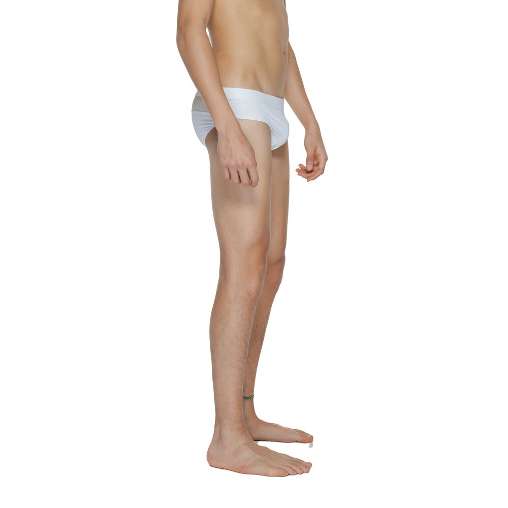 Swim Briefs by Calvin Klein for men in stretch polyamide white features a riviera ready silhouette from the Men's Stretch Polyamide Swim Briefs collection, showcasing a riviera ready finish with a streamlined riviera ready fit.