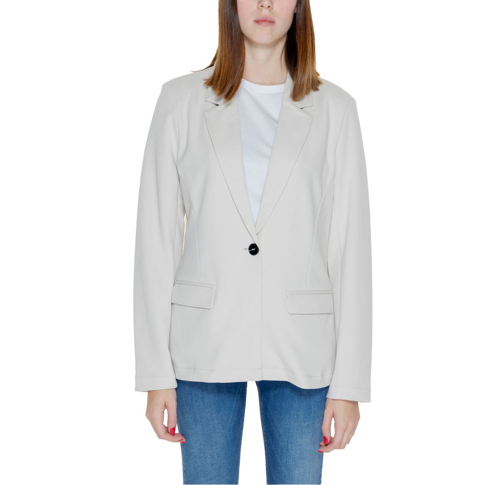 Only Women's Single-Breasted Stretch Polyester Suit - Beige