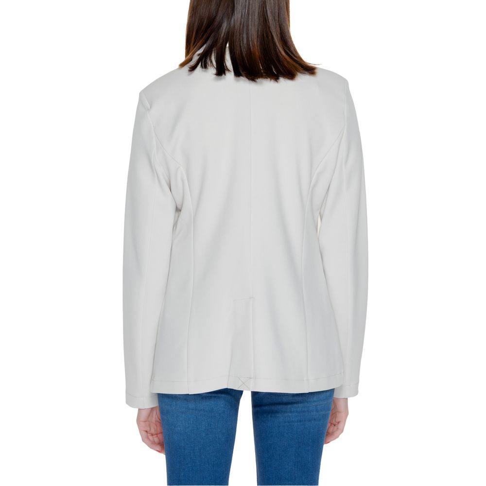 Only Women's Single-Breasted Stretch Polyester Suit - Beige