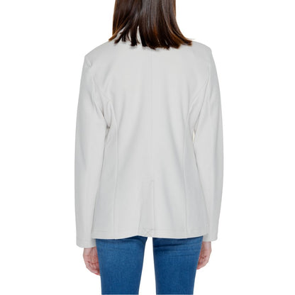 Only Women's Single-Breasted Stretch Polyester Suit - Beige