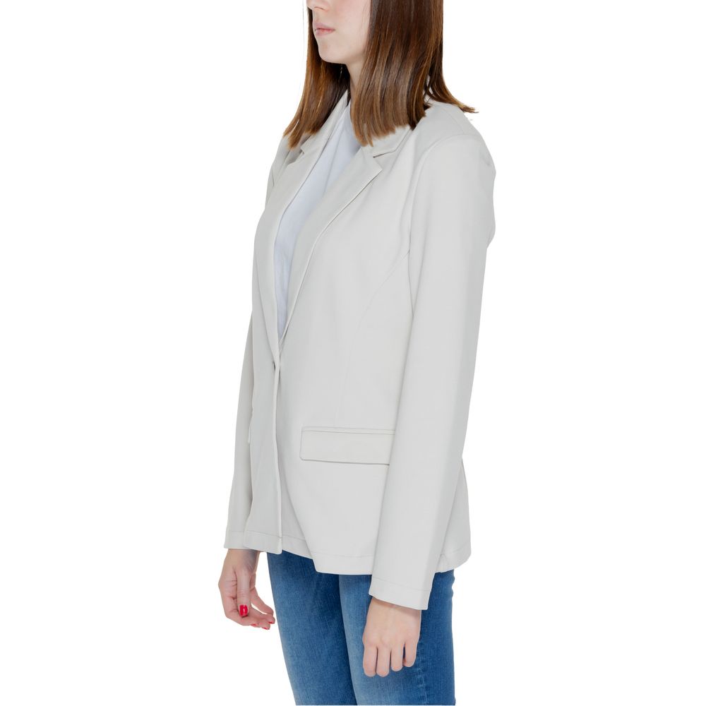 Only Women's Single-Breasted Stretch Polyester Suit - Beige