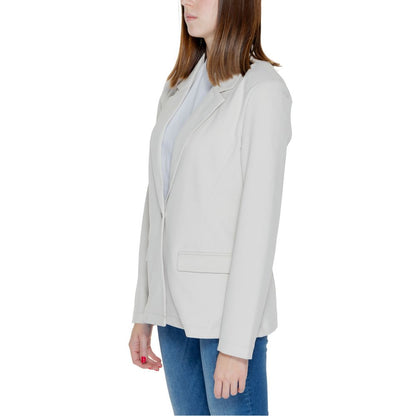 Only Women's Single-Breasted Stretch Polyester Suit - Beige