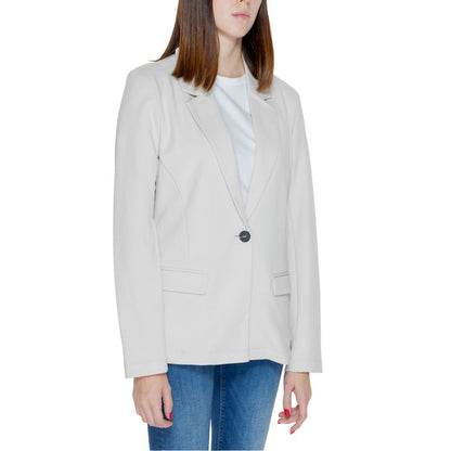 Only Women's Single-Breasted Stretch Polyester Suit - Beige