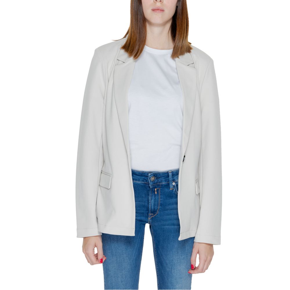 Only Women's Single-Breasted Stretch Polyester Suit - Beige