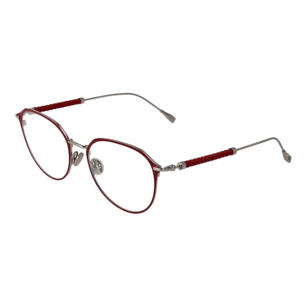 Eyeglasses Frames by Tod's for women in red features an refined silhouette, showcasing the refined red coloured frame and sophisticated full-frame frame design.