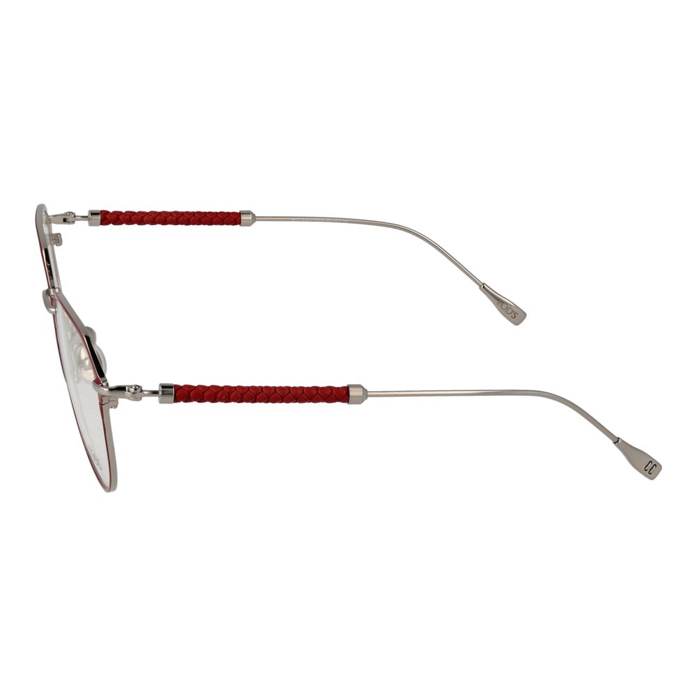 Eyeglasses Frames by Tod's for women in red showcases a refined full-frame frame design with a refined red coloured frame finish for a refined and sophisticated look.