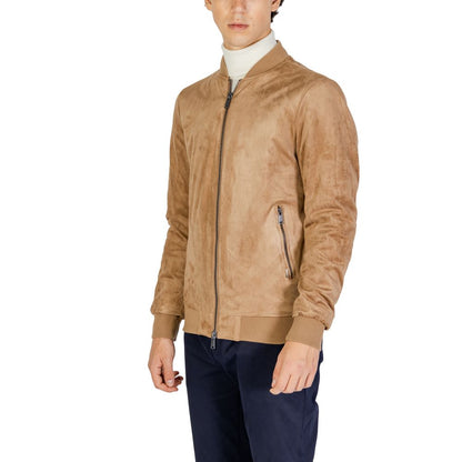 Jacket by Gianni Lupo for men in stretch polyester beige presents a authentic silhouette, artfully detailed with a authentic and functional for a premium authentic finish.