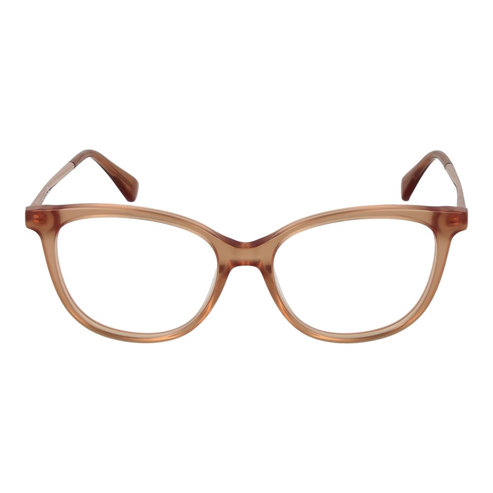Eyeglasses Frames by Max Mara for women in brown showcases a reflective silhouette, artfully incorporating a sophisticated brown coloured frame with a distinct full-frame frame design.