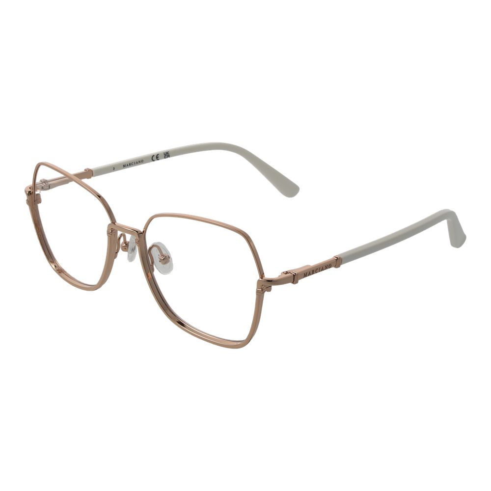 Eyeglasses Frames by Marciano by Guess for women in rose-gold showcases a refined full-frame frame design with a refined rose-gold coloured frame finish for a refined and sophisticated look.