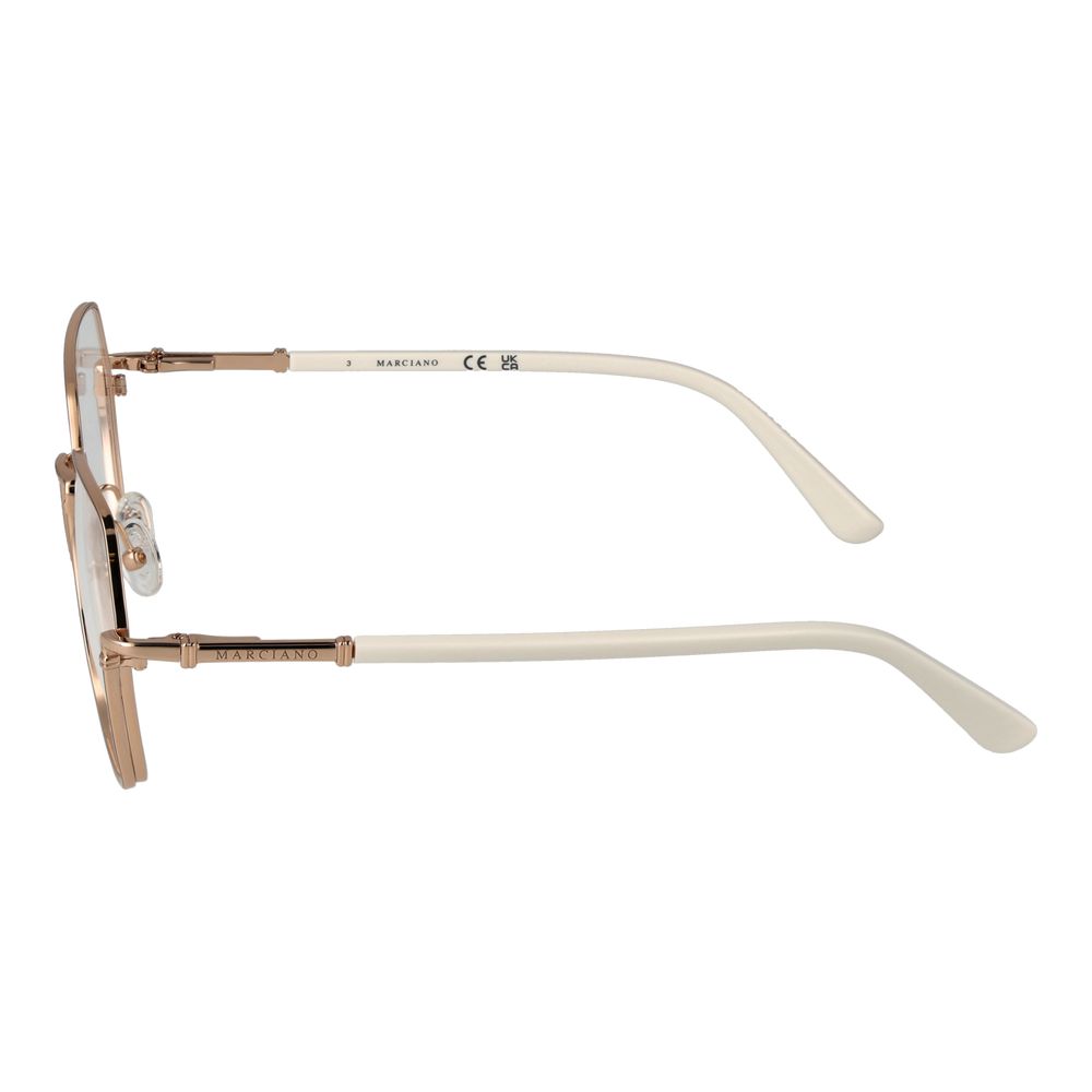 Eyeglasses Frames by Marciano by Guess for women in rose-gold features a refined silhouette, showcasing a refined rose-gold coloured frame and full-frame frame design for a sophisticated, premium look.