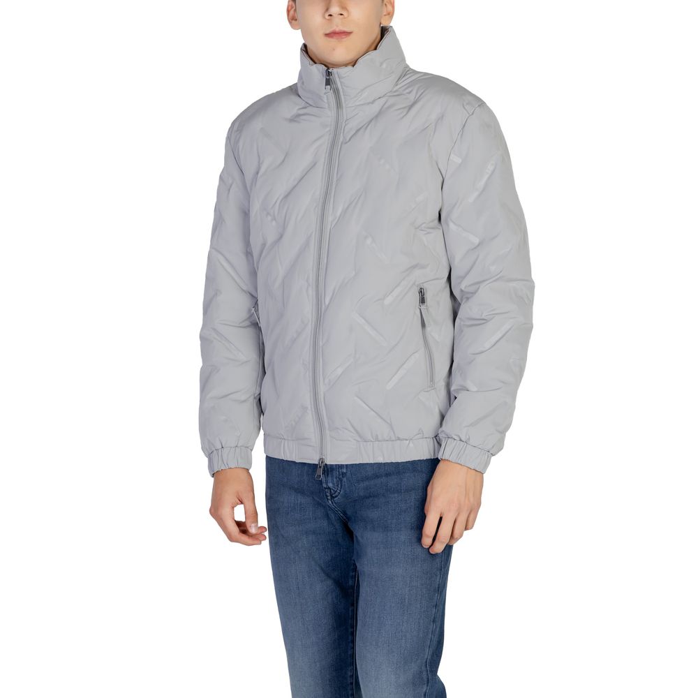 Jacket by Antony Morato for men in polyester gray features an utilitarian silhouette with a refined , showcasing sophisticated for an utilitarian aesthetic.