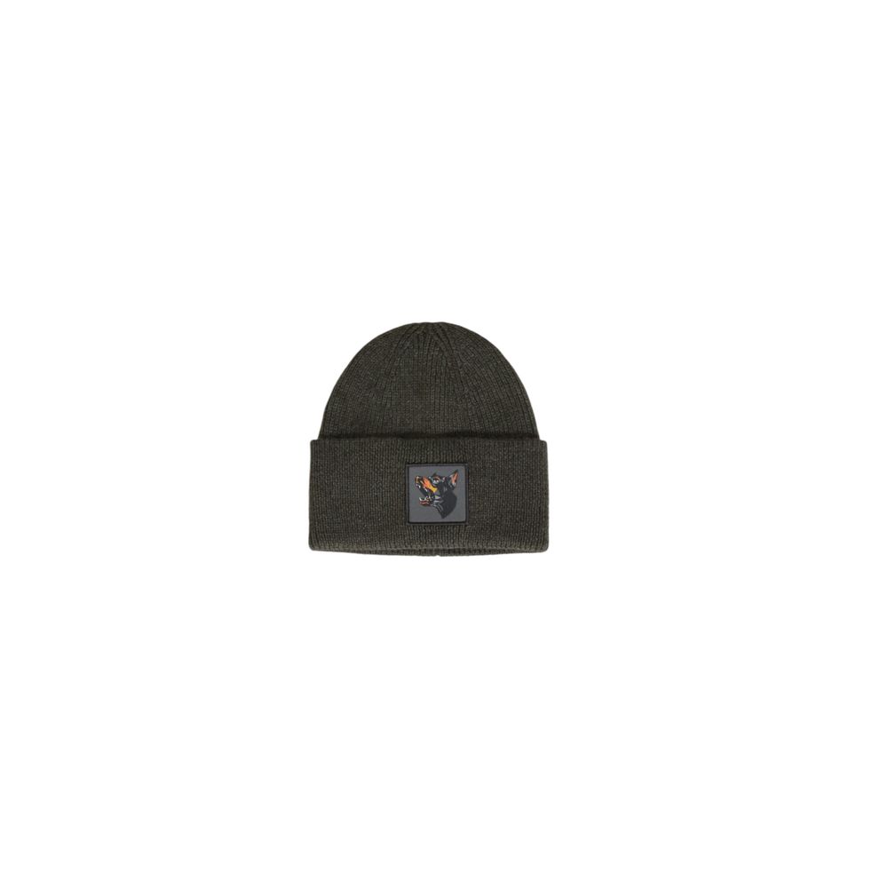Hat by Antony Morato for men in polyamide wool green showcases a delicate silhouette, artfully capturing the essence of the delicate Polyamide Wool Hat design for a sophisticated look.
