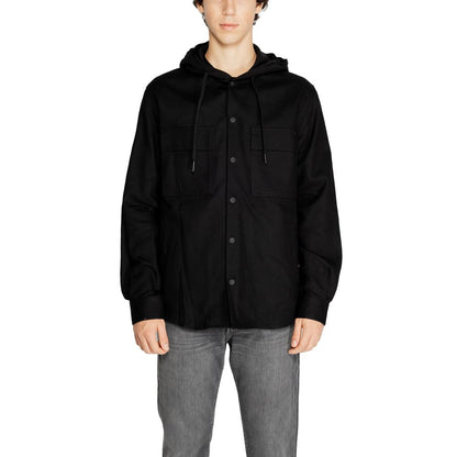 Shirt by Antony Morato for men in cotton black showcases a sharp silhouette, elegantly detailed with a sharp and sharp .