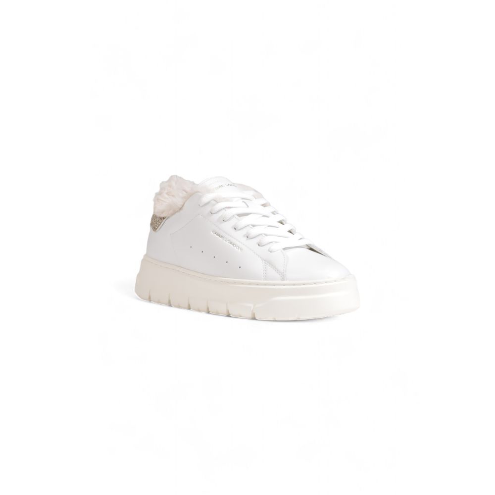 Sneakers by Crime London for women in leather white features an opulent silhouette from the Women's Casual Leather Sneakers collection, showcasing a signature casual style with an opulent finish.