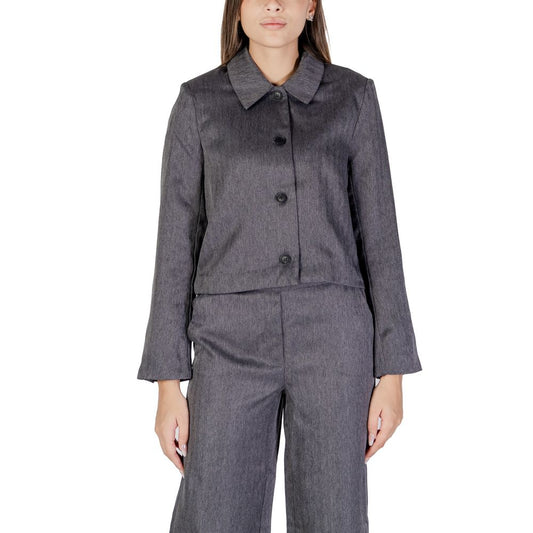 Suit by Jacqueline De Yong for women in polyester gray showcases a sleek silhouette, complete with a sophisticated and a sleek designed for an impeccable sartorial finish.