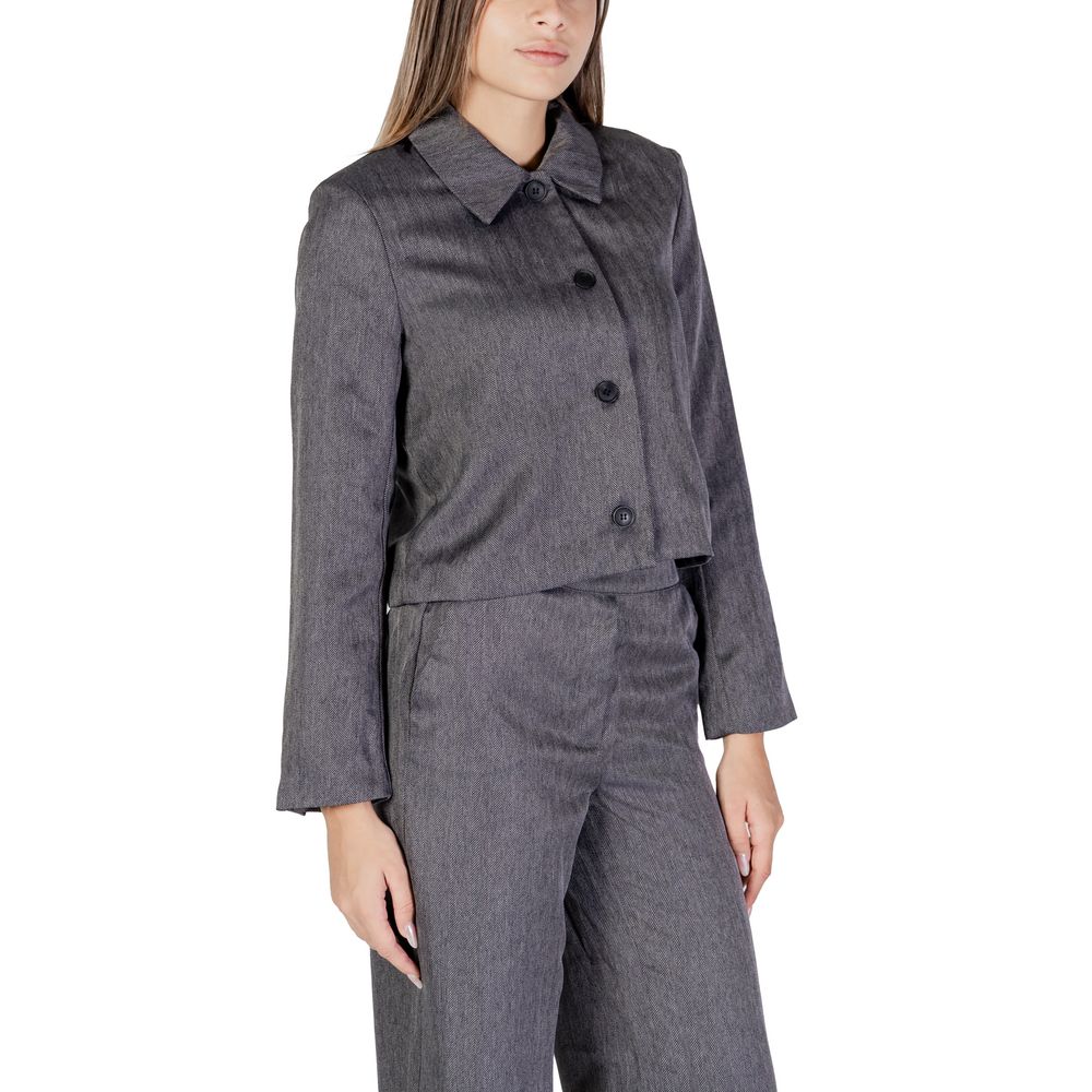 Suit by Jacqueline De Yong for women in polyester gray showcases a sleek silhouette, complete with a sophisticated and a sleek designed for an impeccable sartorial finish.