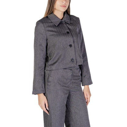 Suit by Jacqueline De Yong for women in polyester gray showcases a sleek silhouette, complete with a sophisticated and a sleek designed for an impeccable sartorial finish.